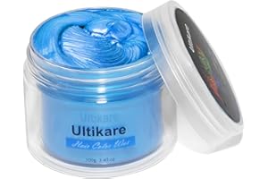 Cera Gris del color del pelo, Ultikare cera de color para el pelo Temporal Cera natural desechable para teñir el cabello en color Cosplay, partido (Azul)