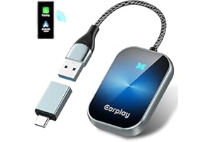 Wyxron Carplay Wireless Adapter, Carplay Android Auto 2 In 1 Mini Dongle mit USB C/A 5,8Ghz WiFi für Werkseitig Verkabeltem Carplay zu Wireless Plug&Play, Kompatibel Ios 10+/Android 11+