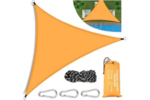 Yuragim Tende da Sole per Esterno, Vela Ombreggiante, Tenda a Vela Impermeabile Triangolare 3x3x3m, Protezione Raggi 95% UV Vela Parasole Ombreggiante, Adatto per Esterni, Terrazza, Giardino, Prato