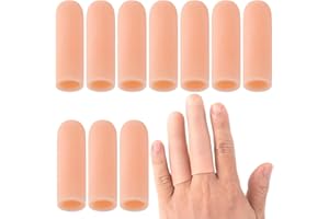 AFCJLTO 10 pcs Doigtiers de Gel en Silicone - Protège-Doigts pour Soulager l'Eczéma et les Fissures des Mains et Prévenir Les Blessures - Protection et Soutien des Doigts