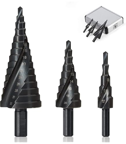 Set 4 Punte Coniche HSS A Gradini Con Rivestimento Titanio - Ø 5-35mm Per Metallo, Legno, Plastica - Foto 9