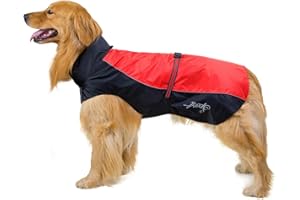 FORLUZ Dog Raincoat Jacket, Dog Raincoat Waterproof Large Dog Clothe Labrador Golden Retriever Rain Coat Reflective French-Bulldog Jacket Pet Poncho (Color : Red, Size : 7XL)