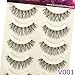 Vivi's Collection 5 Pairs V001 Natural Eyelashes Black False Eye Lashes
