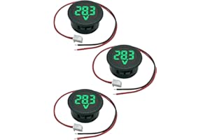 VOKTTA 3 PCS Voltmetro Digitale DC 4-100V,Display LED a 3 cifre di 2 fili tester con protezione anti -connessione per auto/marina/barca (verde)