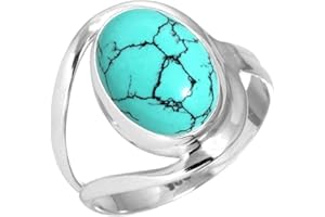 JEWELOPORIUM 925 Sterling Silber Handgemacht Ring for Frau 10x14 Oval Edelstein Statement Schmuck for Gift (99021_R)