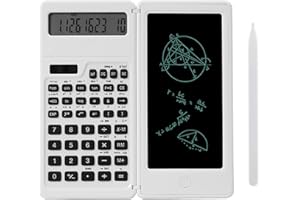 Zfish Scientific Calculator, Dual Power, White, 10-Digit LCD, Foldable, Perfect for Students & Teachers