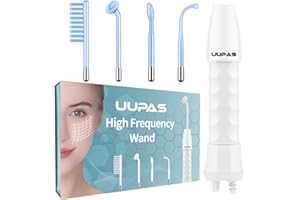 UUPAS Bacchetta Blu ad Alta frequenza Viso Professionale - Macchina Facciale ad Alta Frequenza con 4 Tubi