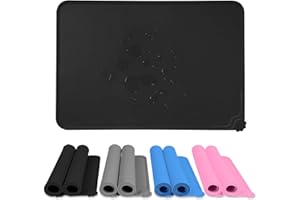 Kulamo Alfombra Comedero Perro y Gato de Silicona 2 Piezas, 48x30cm Alfombrilla de Alimentación Antideslizante para Mascotas, Tapete Impermeable para comederos de Mascotas, Fácil de Limpiar