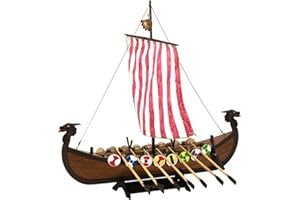 Artesanía Latina - Maquette de Bateau en Bois - Drakkar Viking - Modèle 19001N, Échelle 1:75 - Modèles Réduits à Assembler - Niveau Débutant