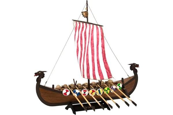 Artesanía Latina - Maquette de Bateau en Bois - Drakkar Viking - Modèle 19001N, Échelle 1:75 - Modèles Réduits à Assembler - Niveau Débutant