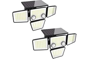 YD LIFE Faretto LED da Esterno Solare 1200LM/188 LEDs con Sensore di Movimento, Luce Lampada Faro LED Solari con Angolo Illuminazione 270°, 3 Modi Luminosità, IP65 per Giardino Balcone Garage Cortile