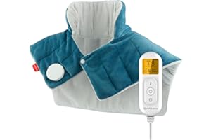 Comfytemp Almohadilla Térmica Cuello, Almohadilla Térmica Cervical para Aliviar el Dolor de Cuello, Hombros y Espalda, 9 Niveles de Calor, Apagado Automático, Lavable a Máquina, 48 × 56 cm