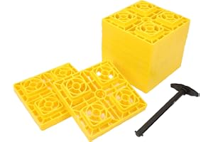 Acouto 10 St Leveling Blocks Antislip Pads Design Duty Leveling Blocks med Förvaringsväska för Utjämning Av Singel och Hjul 1