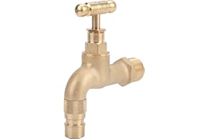 HAPIVIDA Wall Mounted Faucet,G1/2in Water Lever Bib Brass Garden Tap Brass Single Lever Handle Washing Machine Faucets for Laundry Bathroom