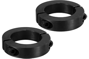 PATIKIL Bore 50mm Double Split Shaft Collar 78mm OD 19mm Thickness, 2 Pack 45#Carbon Steel Locking Collar Clamp Style with Set Screw for Machine Tools Industry, Black
