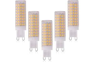 CALOTO LEDGLE Ampoule LED G9 Sans Scintillement, 900lm Non-Dimmable, 900lm 10W équivalent 100W, Blanc Chaud 3000K, AC130-240V, Lot de 5