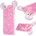 Produktbild GrandEver iPhone 6S Plus Glitzer Hülle iPhone 6 Plus Weiche Silikon Handyhülle Diamant Maus Ohren Gel Bling TPU Bumper Liquid Fließen Flüssigkeit Schutzhülle für iPhone 6 Plus/iPhone 6S Plus Rückschale Klar Handytasche Anti-Kratzer Stoßdämpfung Ultra Slim Rückseite Silicon Backcover Soft Case Ultradünnen Premium Cover - Rosa