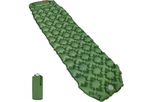 Amazon Basics - camping-liggunderlag, lätt, vattentätt, med fotpump, 5,6 cm tjockt, olivgrön, M