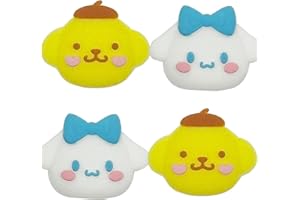 TCPENG® Thumb Grip Caps Compatible with Nintendo Switch/OLED/Switch Lite, Soft Silicone Joystick Grip Cute 3D Analog Stick Cover (Cinnamoroll_Pom Pom Purin)