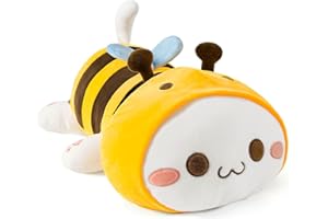 shownicer Oreiller en Peluche Chat Abeille, Animaux en Peluche, Kawaii Chaton Peluche Géante, Jouet Doux Animal Poupée, Coussin Câlin, Cadeau pour Enfants Filles 12+ Ans (Chat Abeille, 30cm)