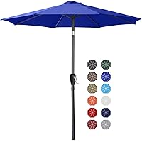 ABCCANOPY 230cm Sonnenschirm im Freien Wasserabweisende Bespannung -Gartenschirm Marktschirm,blau