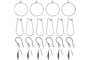 UNICRAFTALE 4 Estilos Kit de Fabricación de Pendientes de Bricolaje 304 Pendientes de Aro de Acero Inoxidable Y Ganchos para Pendientes Electroforesis Pendient de Aro Negros Componentes de Pendient