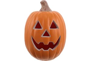 DOITOOL Halloween Pumpalykta: Plast LED Jack O'Lynta - LED-belyst pumpa ansikte glödande dekoration för inomhus gård gräsmatta trädgårdsfest utomhus veranda