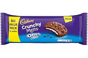 Cadbury Crunchy Melts Oreo Creme Chocolate Cookies, 312 g,Brown