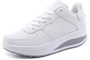 HOYLSON Sneakers Donna Scarpe Fitness Dimagranti Outdoor Sportive Anti Scivolo(EU 37, Bianca)