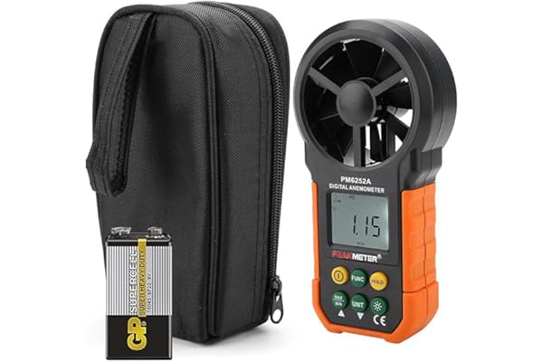 amiciSense PEAKMETER PM6252A Digital Anemometer Handheld LCD Electronic Wind Speed Air Volume Measuring Meter With Backlight and 1x9V Battery