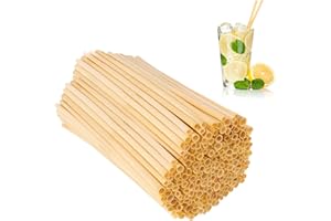 Bahan alamy 300 sztuk słomek do picia pszenicy, 20 cm, w 100% biodegradowalne słomki do picia, naturalne słomki do majsterkowania, 100% naturalne, nie zawierają BPA
