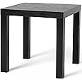 Home Stuff Classic Design Side Table - Light Weight, Small Square, 55x55x45 CM (Black) For Office, Living Room