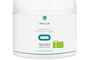 EnergyBalance Inulin Powder - BIO Agave, prebiotisk kostfiber - högsta renhet, minst 90 % fiberinnehåll - vegan, glutenfri, utan tillsatser - 300 g
