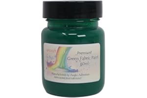 artcraft by anglo Fabric Paint Permanent for Clothes.Textiles Fabric Paints in 60ml. Ideal for Painting Clothes, T-shirts, Jeans, Bags & Shoes. (Green)