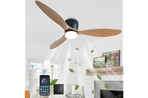 GWYAJTU 100cm Grand Ventilateur Plafond Avec Lumiere Et Télécommande Lustre Ventilateur De Plafond DC Réversible LED Silencieux Plafonnier Ventilateur Trois Couleurs Pour Salon Chambre-D||42in