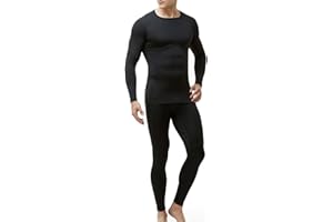 TSLA Men's Thermal Underwear Set, Microfiber Soft Fleece Lined Long Johns, Winter Warm Base Layer Top & Bottom Trousers
