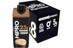 DANONE HIPRO Hipro - Boisson protéinée goût caramel café - 330ml - Lot de 8x330ml