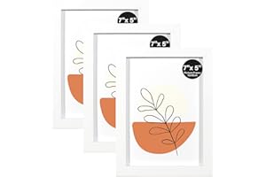 KAIWIN Bilderrahmen 13x18cm Weiß 3er Set | Holz Fotorahmen 5x7 Zoll Holzrahmen | Fotorahmen mit Acrylglas, Rahmen für Tisch- und Wandmontage