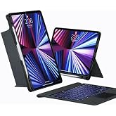 iPad Air 13 M3 2025 ile Uyumlu Fuchsia Touch Pad Bluetooth Klavyeli Standlı Mıknatıslı Tablet Kılıfı