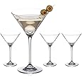 DIAMANTE Martini Prosecco Cocktail Glasses - ‘Auris’ Collection Undecorated Crystal – Set of 4
