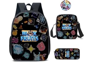 AII Lover 3Pcs Anime Game Backpack Set with Stickers,16in 3D Printed Cartoon School Bags for Elementary and Middle School Students and Game Fans Teens Birthday Gift.