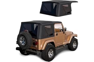Sierra Offroad Factory Style Soft Top mit getönten Fenstern, ohne obere Türen, kompatibel mit Jeep Wrangler TJ 1997-2006 (Denim Black)