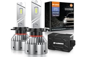 D-Lumina H7 LED Headlight Bulbs, 100W 16000LM 500% Brighter LED Headlights Conversion Kit 6500K Cool White IP68 Waterproof, 100,000 Hour Lifespan, Pack of 2