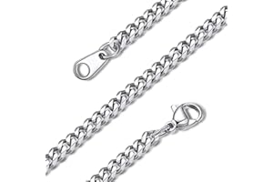 GOLDCHIC JEWELRY Miami Cuban Chain Necklaces For Men, 3mm 6mm 9mm 12mm, 316L Stainless Steel Gold Flat Curb Link For Women, Hip Hop Jewellery 18'' 22'' 26'' 28'' 30 inches