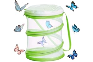 XUKZIMA 1 Pcs Collapsible Bug Catcher Net Insect and Butterfly Habitat Cage Mini Insect Reproduction Mesh for Kids Insects Catching and Life Science Education Easy to Observe