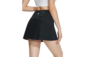 BALEAF Jupe de tennis pour femme - Jupe plissée avec pantalon en dessous - Mini jupe de tennis avec poche intérieure