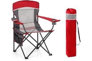 ‎HIGH POINT SPORTS HIGH POINT SPORTS Campingstuhl Faltbar, Tragbarer Netzrücken-Camping-Klappstuhl, Robuster Angel-Rasenstuhl, Faltbarer Outdoor-Stuhl für Erwachsene, Outdoor, Garten, Terrasse