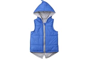 Geagodelia Giubbino Smanicato Bimba BambinI Unisex Dinosauro 0-7 Anni Gilet Imbottito Zip Giacca Senza Maniche con Cappuccio Bambini Arco Caldo Elegante Primaverile Invernale