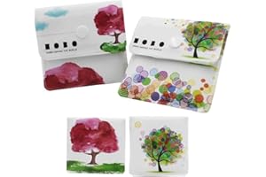 Quesuc 2 Pocket Ashtray Grey Bags - Fireproof PVC - Scent Free - Portable Compact - Uniquely Designed Fantasy Tree and Oil Painting Pattern