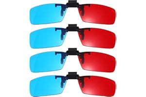 sourcing map 3D Clip-on Glasses, Anaglyph 3D Viewing Glasses Hanging Frame Square for Movies Theater Games TV Photos Projector